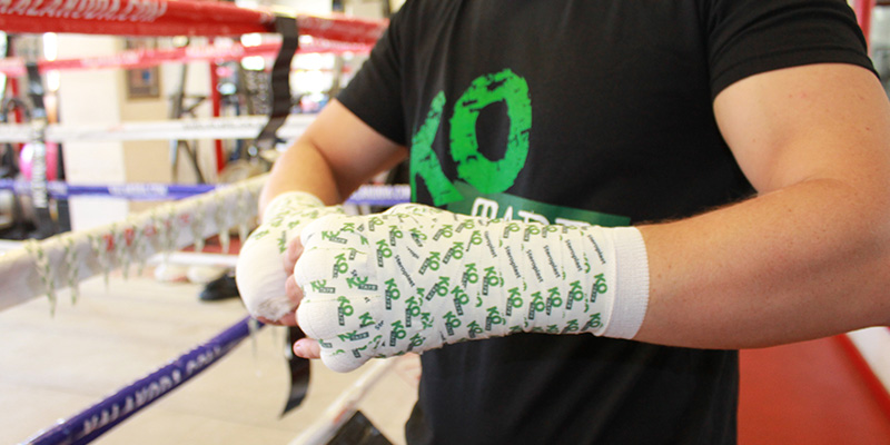 KO Tape in use in a boxing gym