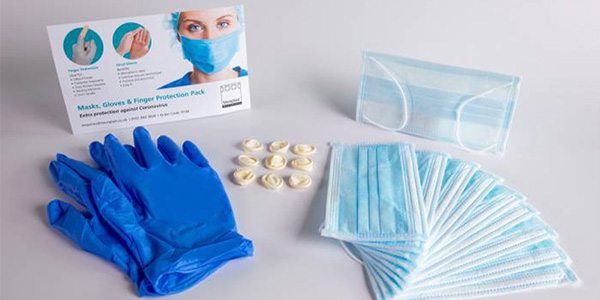 Masks, gloves and finger protection pack