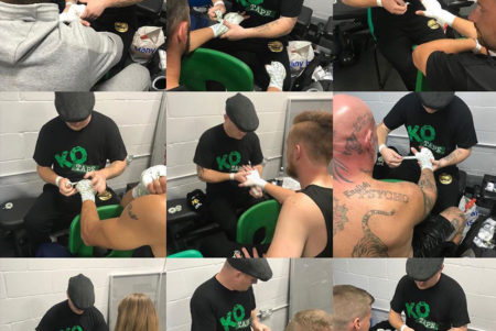 Hall of Fame - Double J Boxing cutman wrapping hands